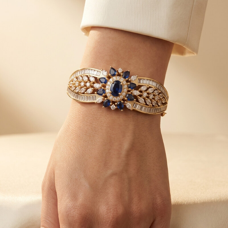 Blue Stone Statement Bangle