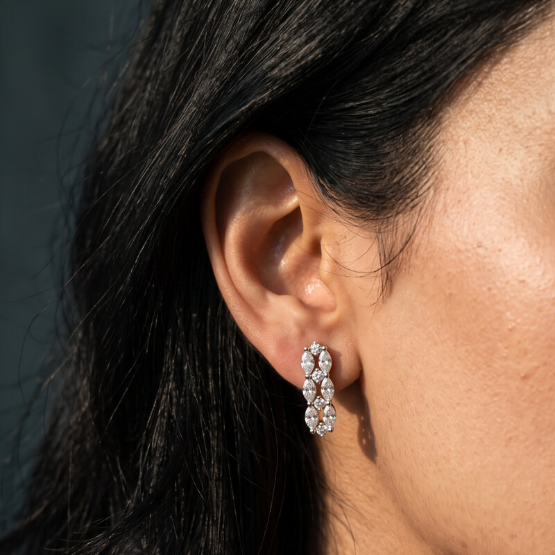 Curved Leaf Stud Earrings