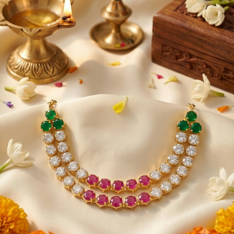 Ruby & Emerald Stone Necklace