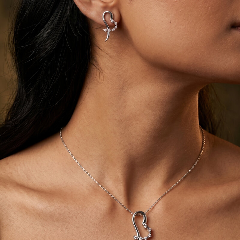 Oxidised Silver Snake Pendant with Chain