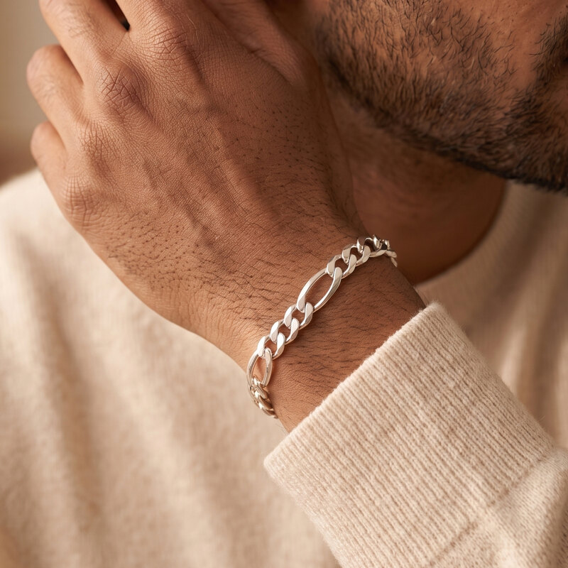Men's Silver Figaro Bracelet