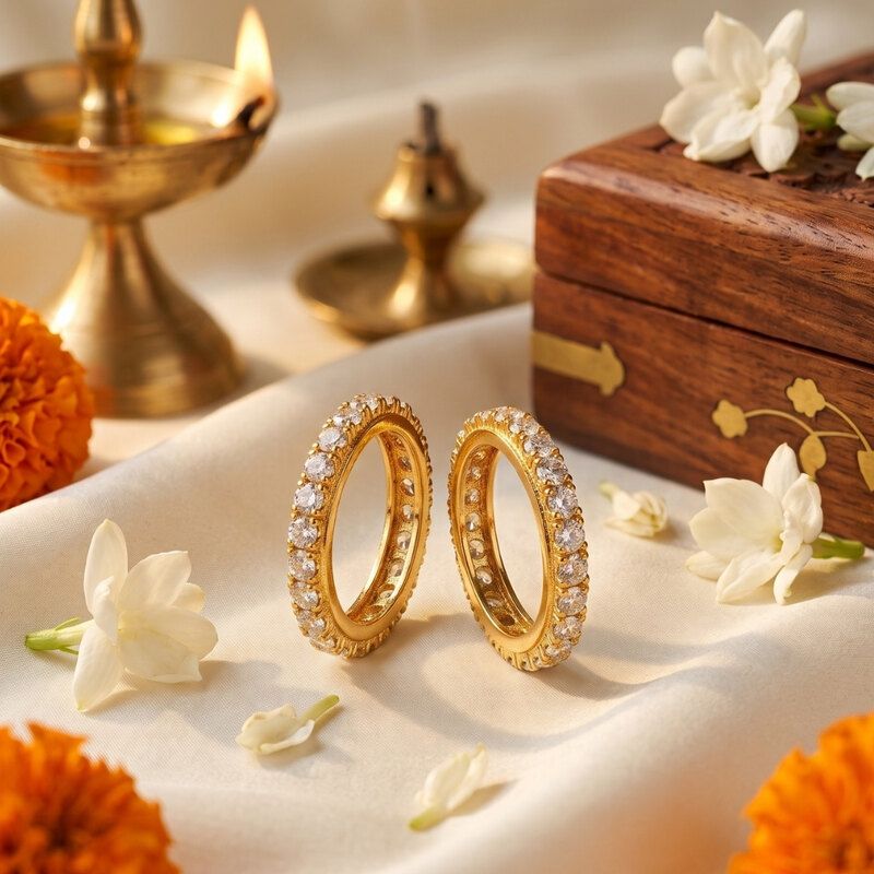 Gold-Tone Pavé Bangle