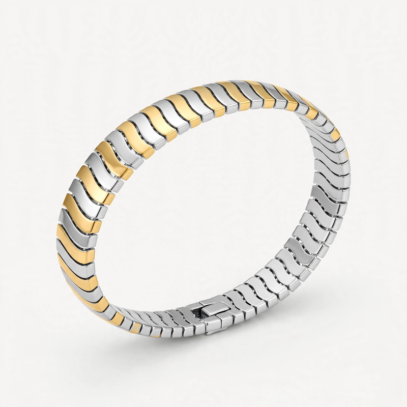 Two-Tone Flexible Band Bracelet
