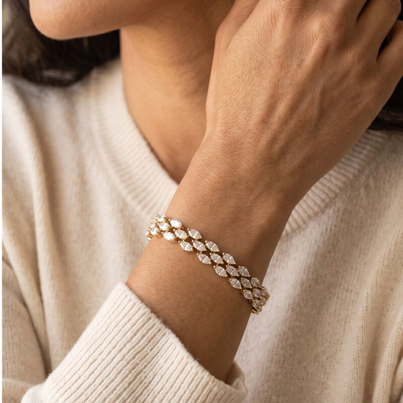 Two-Row Stone Tennis Bracelet