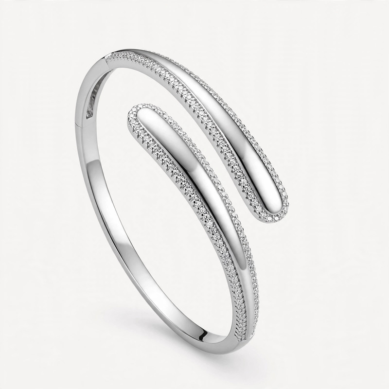 Silver Twin-Line Cuff Bracelet