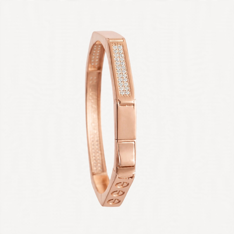 Rose-Gold Cut-Work Band Bracelet