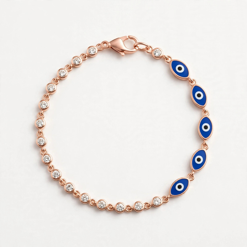 Rose-Gold Evil Eye Bracelet